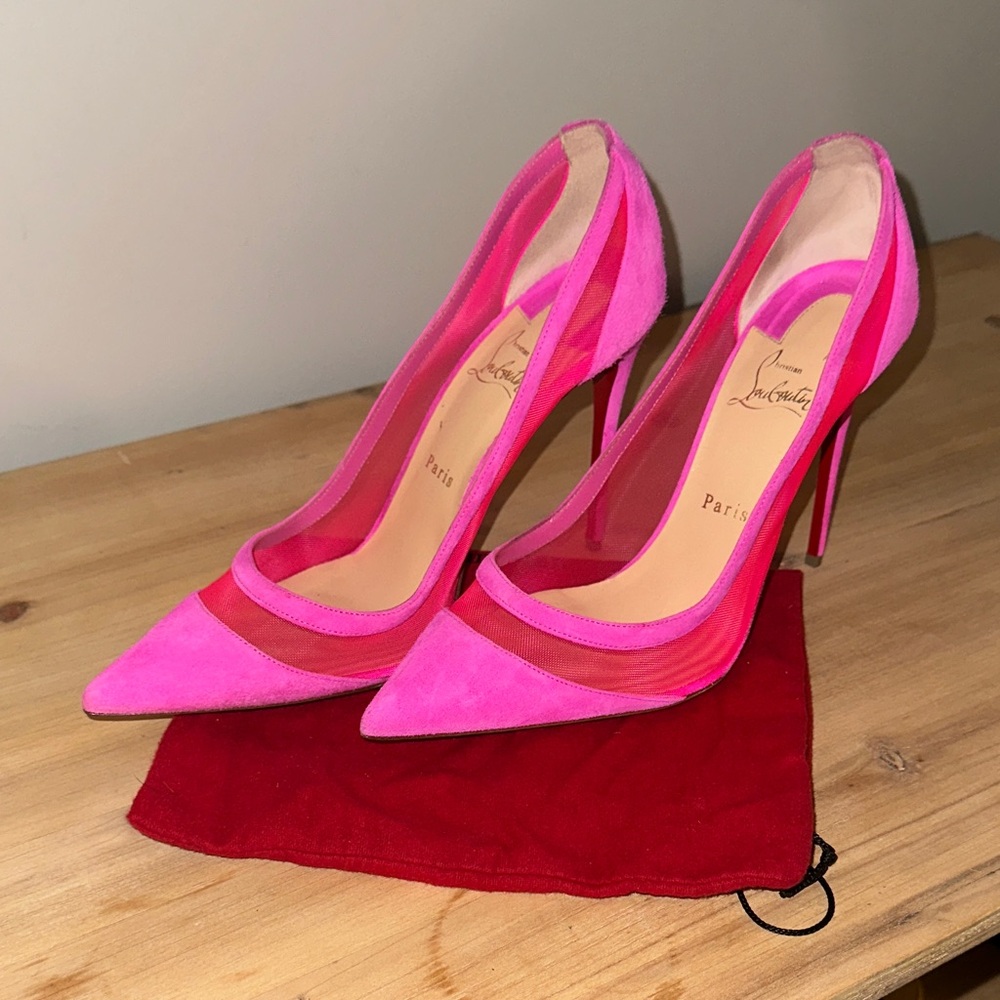 Christian Louboutin Veau Velours Rare Galativi 100 Pumps in Diva